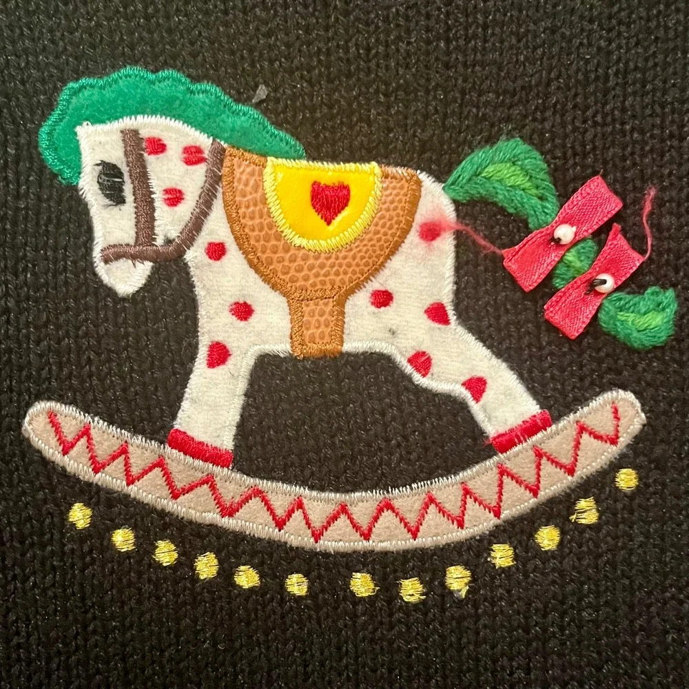 VTG 90s‎ Designer Originals Studio Festive Christmas Sweater Holiday Sparkle L